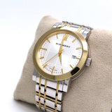  Shop Authentic Burberry Heritage White Dial Two Tone Stainless Steel Strap Watch for Men - BU1358 - Luxxuri