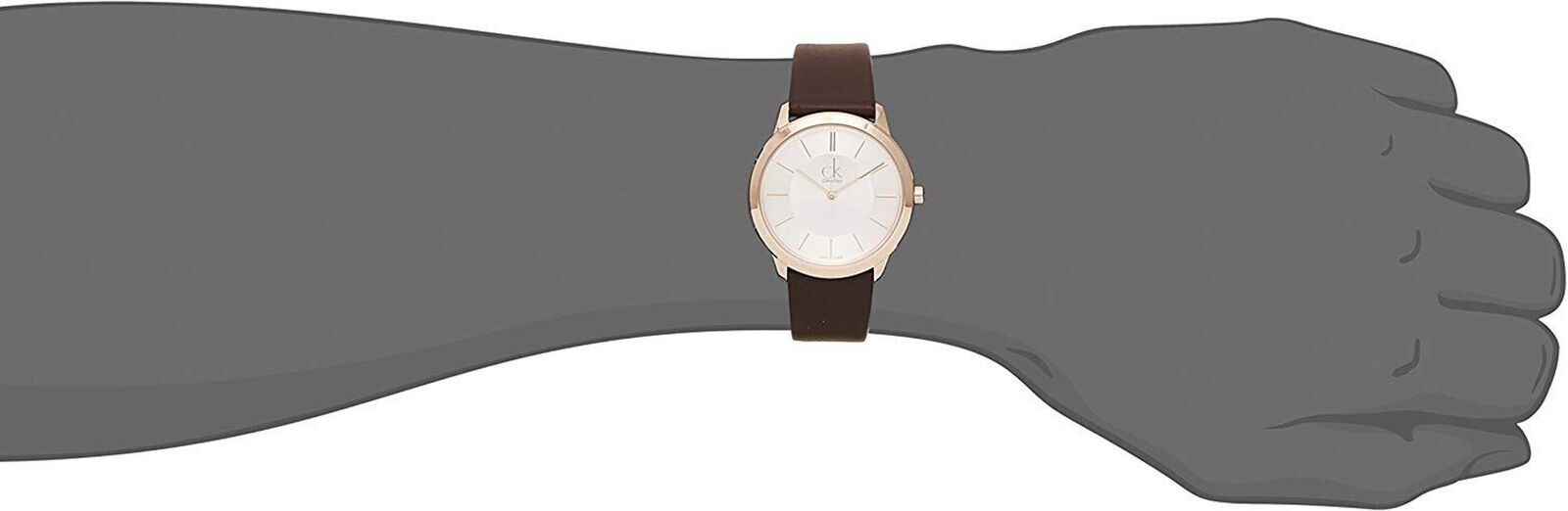  Shop Authentic Calvin Klein Minimal White Dial Brown Leather Strap Watch for Women - K3M226G6 - Luxxuri