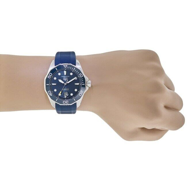  Shop Authentic Tag Heuer Aquaracer Professional 300 Automatic Blue Dial Blue Rubber Strap Watch for Men - WBP201B.FT6198 - Luxxuri