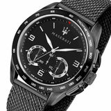  Shop Authentic Maserati Traguardo Chronograph Black Dial Black Mesh Bracelet Watch For Men - R8873612031 - Luxxuri