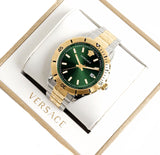  Shop Authentic Versace Hellenyium Quartz Green Dial Two Tone Steel Strap Watch For Men - VE3A00720 - Luxxuri