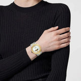  Shop Authentic Versace Greca Logo Moonphase Mother of Pearl Dial Two Tone Steel Strap Watch for Women - VE7G00524 - Luxxuri