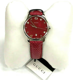  Shop Authentic Gucci G-Timeless Mother of Pearl Red Dial Red Leather Strap Watch For Women - YA1264041 - Luxxuri