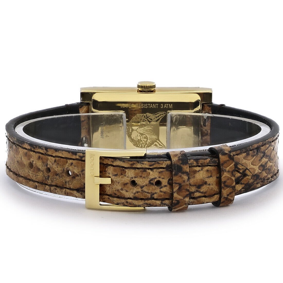  Shop Authentic Gucci G-Frame Mother of Pearl Dial Brown Leather Snakeskin Strap Watch For Women - YA147402 - Luxxuri