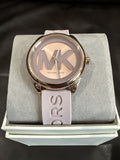  Shop Authentic Michael Kors Janelle Three Hand Rose Gold Dial Pink Rubber Strap Watch For Women - MK7139 - Luxxuri