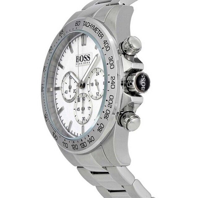  Shop Authentic Hugo Boss Ikon Chronograph White Dial Silver Steel Strap Watch for Men - 1512962 - Luxxuri