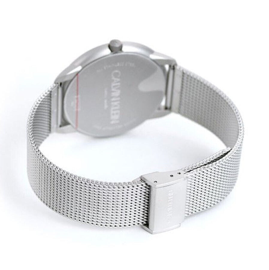  Shop Authentic Calvin Klein Minimal White Dial Silver Mesh Bracelet Watch for Men - K3M5115X - Luxxuri