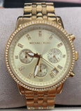  Shop Authentic Michael Kors Runway Chronograph Gold Dial Gold Steel Strap Watch For Women - MK5698 - Luxxuri