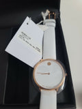  Shop Authentic Movado Museum 70th Anniversary Special Edition White Dial White Leather Strap Watch For Women - 0607139 - Luxxuri