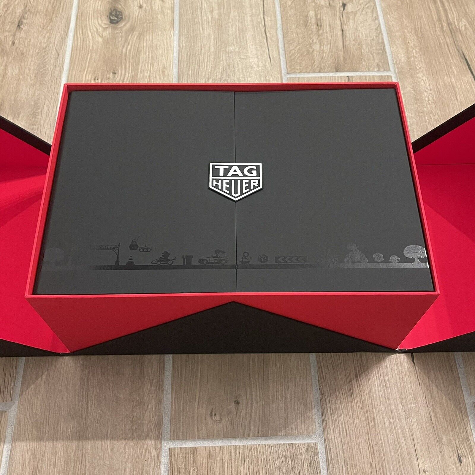 Tag Heuer Formula 1 Mario Kart Chronograph Black Dial Black Leather Strap Watch for Men - CAZ201E.FC6517