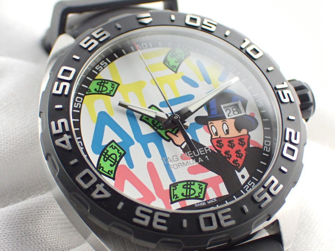 Tag Heuer Formula 1 Alec Monopoly Special Edition Black Rubber Strap Watch for Men - WAZ1119.FT8023