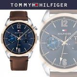  Shop Authentic Tommy Hilfiger Deacan Blue Dial Brown Leather Strap Watch for Men - 1791549 - Luxxuri