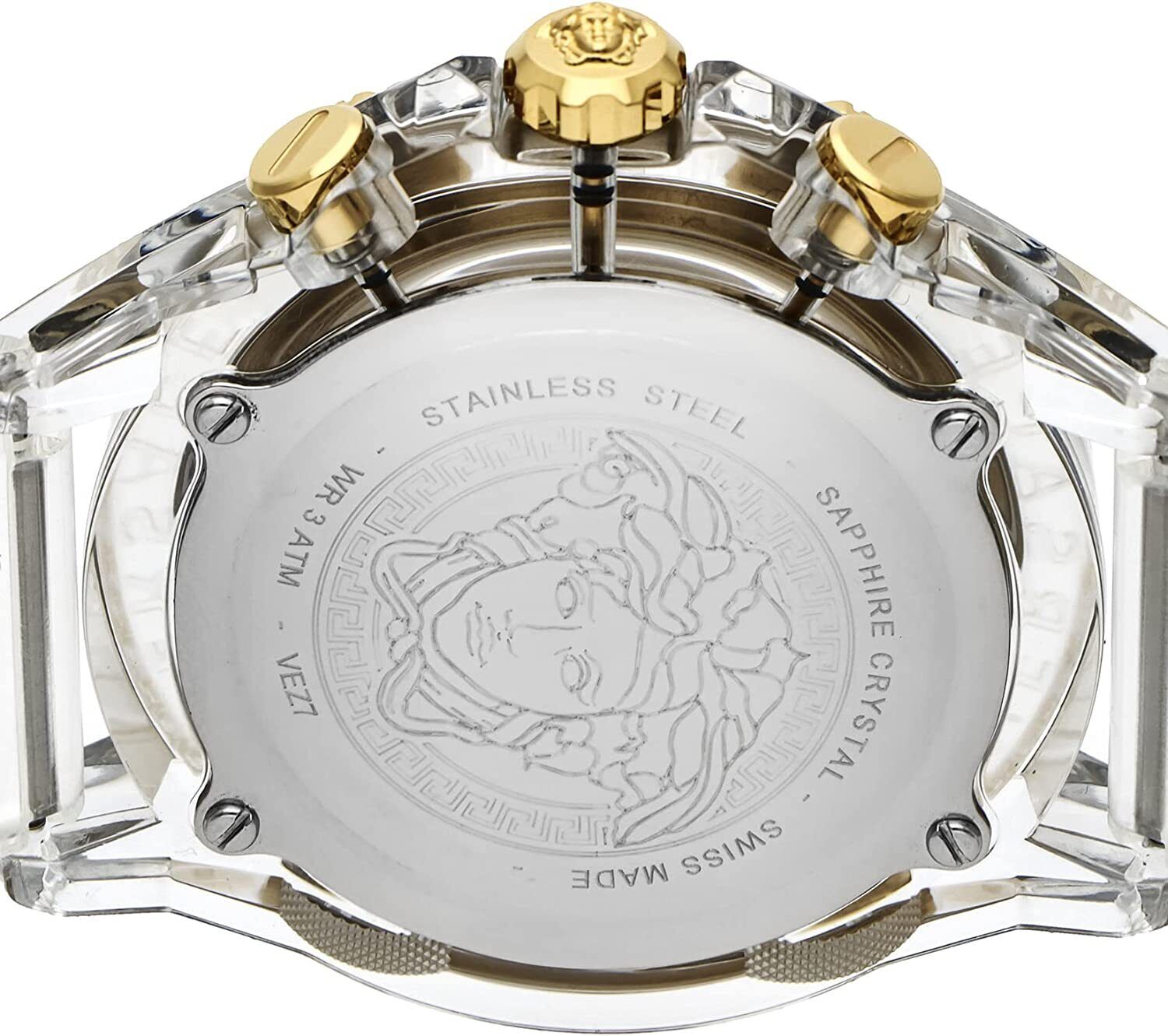  Shop Authentic Versace Icon Active Chronograph Gold Dial White Silicone Strap Watch for Men - VEZ700121 - Luxxuri