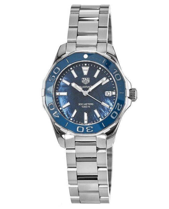  Shop Authentic Tag Heuer Aquaracer Blue Dial Silver Steel Strap Watch for Women - WAY131S.BA0748 - Luxxuri