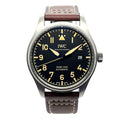  Shop Authentic IWC Pilot's Watch Mark XVIII 40mm Black Dial Brown Leather Strap Watch for Men - IW327006 - Luxxuri