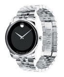  Shop Authentic Movado Museum Classic Black Dial Silver Steel Strap Watch For Men - 606504 - Luxxuri