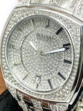  Shop Authentic Bulova Phantom Swarovski Crystal Pave Silver Dial Silver Steel Strap Watch for Men - 98B296 - Luxxuri