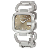  Shop Authentic Gucci G Brown Square Brown Dial Silver Steel Strap Watch For Women - YA125402 - Luxxuri