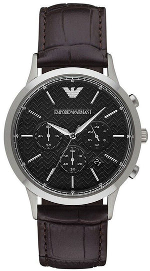  Shop Authentic Emporio Armani Renato Chronograph Black Dial Brown Leather Strap Watch For Men - AR2482 - Luxxuri