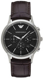  Shop Authentic Emporio Armani Renato Chronograph Black Dial Brown Leather Strap Watch For Men - AR2482 - Luxxuri