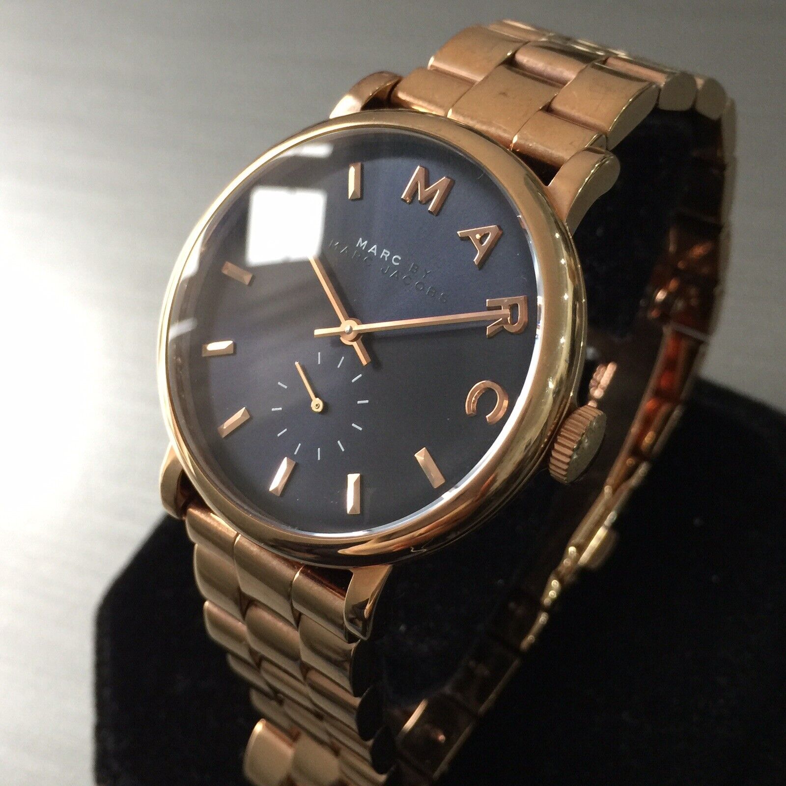  Shop Authentic Marc Jacobs Baker Blue Dial Rose Gold Steel Strap Watch for Women - MBM3330 - Luxxuri