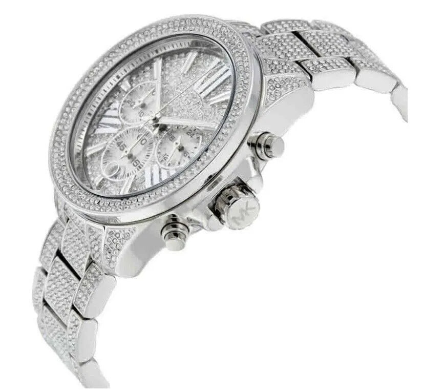  Shop Authentic Michael Kors Wren Chronograph Crystals Silver Dial Silver Steel Strap Watch For Women - MK6317 - Luxxuri