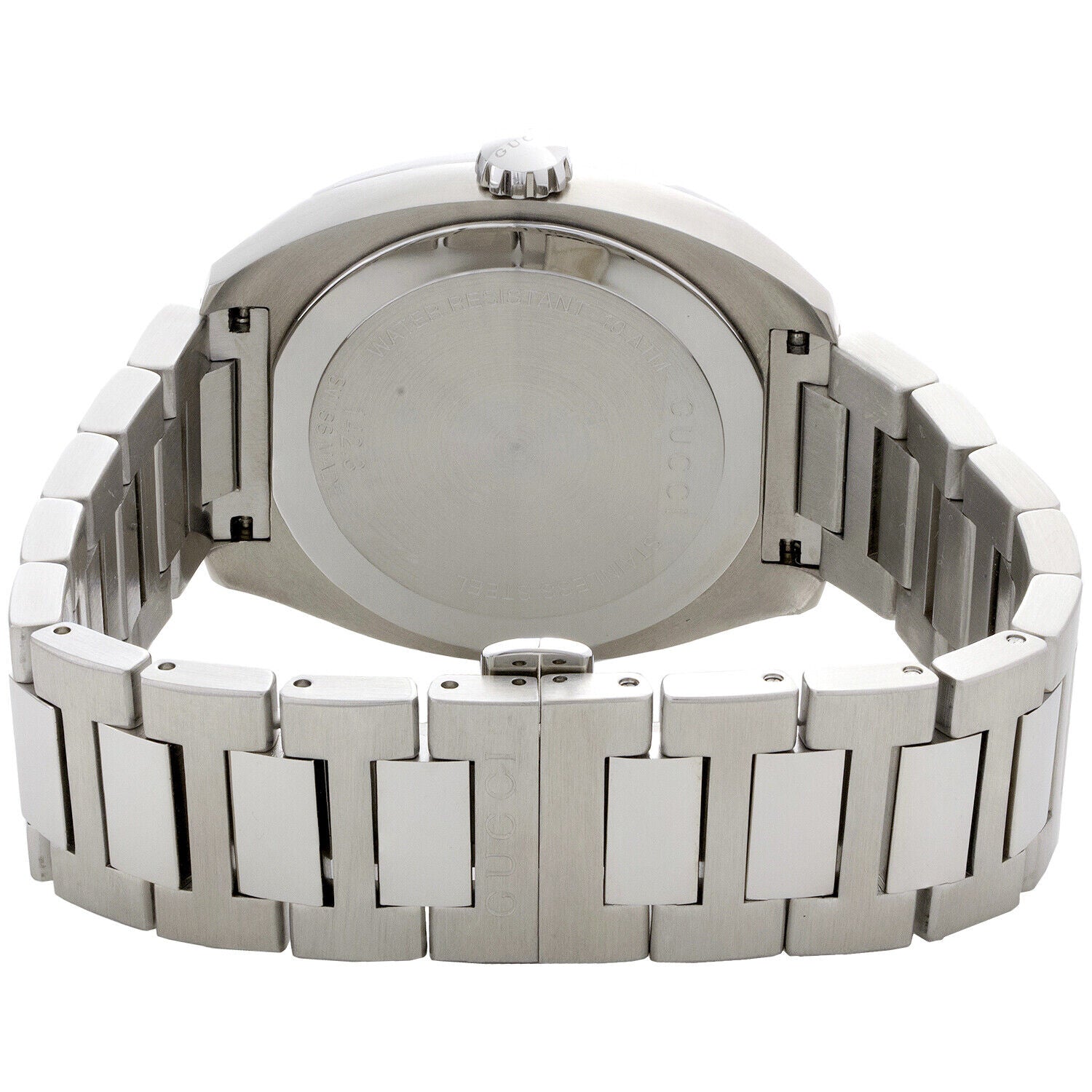  Shop Authentic Gucci GG2570 Quartz Black Dial Silver Steel Strap Watch For Men - YA142301 - Luxxuri