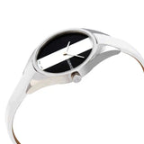  Shop Authentic Calvin Klein Rebel White Black Dial White Leather Strap Watch for Women - K8P231L1 - Luxxuri