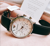  Shop Authentic Emporio Armani Classic Quartz Chronograph White Dial Black Leather Strap Watch For Men - AR1807 - Luxxuri