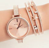  Shop Authentic Michael Kors Jaryn Quartz Rose Gold Dial Rose Gold Steel Strap Watch For Women - MK3785 - Luxxuri