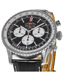  Shop Authentic Breitling Navitimer B01 Chronograph 46 Black Dial Black Leather Strap Watch for Men - AB0137211B1P1 - Luxxuri