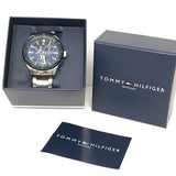  Shop Authentic Tommy Hilfiger Austin Blue Dial Silver Steel Strap Watch for Men - 1791640 - Luxxuri