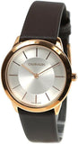  Shop Authentic Calvin Klein Minimal White Dial Brown Leather Strap Watch for Women - K3M226G6 - Luxxuri