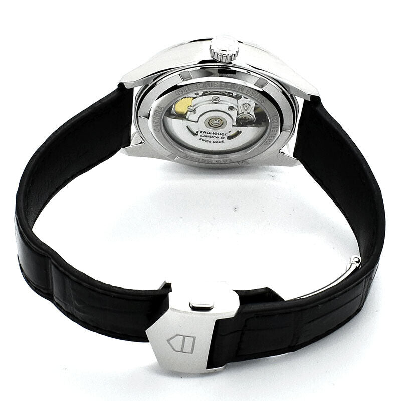  Shop Authentic Tag Heuer Carrera Date Silver Dial Black Leather Strap Watch for Men - WBN2111.FC6505 - Luxxuri