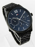  Shop Authentic Tommy Hilfiger Damon Quartz Chronograph Blue Dial Black Steel Strap Watch for Men - 1791454 - Luxxuri