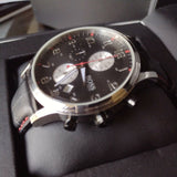  Shop Authentic Hugo Boss Aeroliner Black Dial Black Leather Strap Watch for Men - 1512631 - Luxxuri