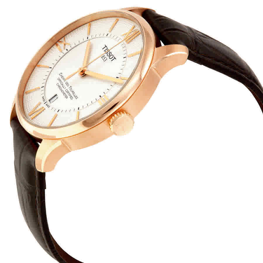 Tissot Chemin Des Tourelles Powermatic 80 Cosc Silver Dial Brown Leather Strap Watch For Men - T099.408.36.038.00