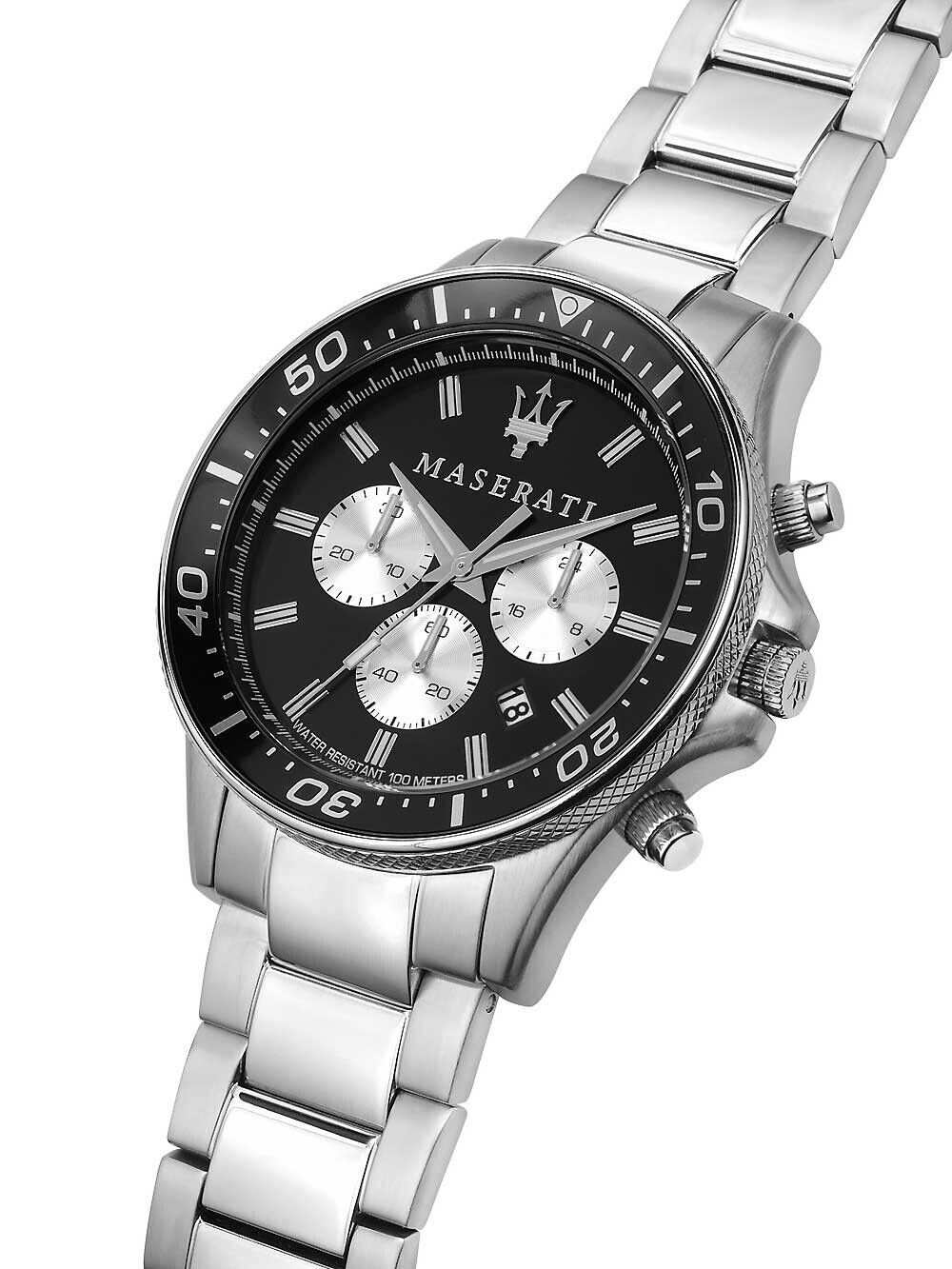  Shop Authentic Maserati SFIDA Chronograph Black Dial Silver Steel Strap Watch For Men - R8873640004 - Luxxuri