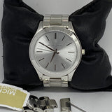  Shop Authentic Michael Kors Slim Runway Silver Dial Silver Stainless Steel Strap Watch for Women - MK3178 - Luxxuri