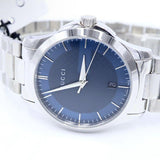  Shop Authentic Gucci G Timeless Blue Dial Silver Steel Strap Watch For Men - YA126440 - Luxxuri