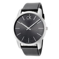  Shop Authentic Calvin Klein City Grey Dial Black Leather Strap Watch For Men - K2G21107 - Luxxuri
