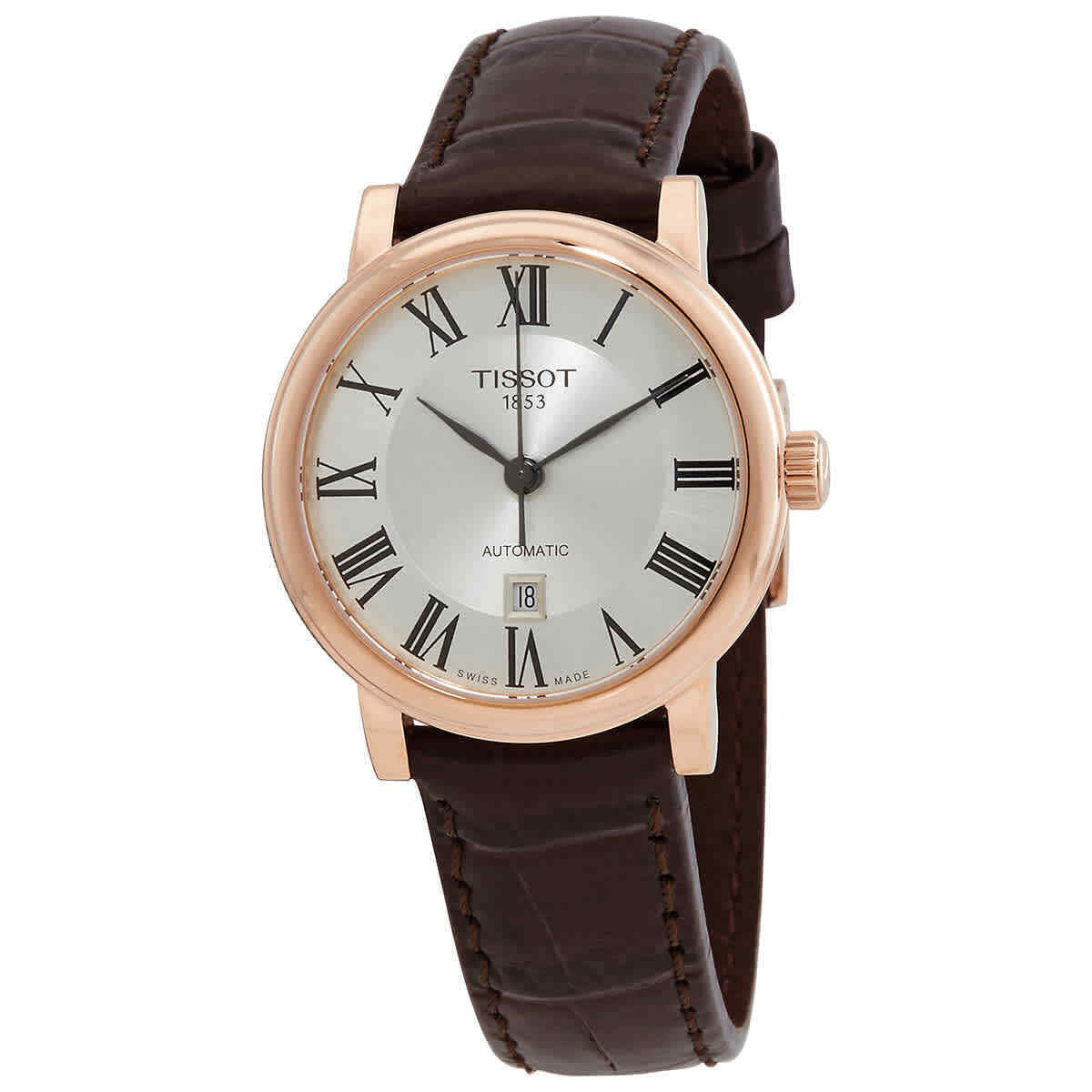 Tissot T Classic Carson Premium White Dial Brown Leather Strap Watch for Women - T122.207.36.033.00