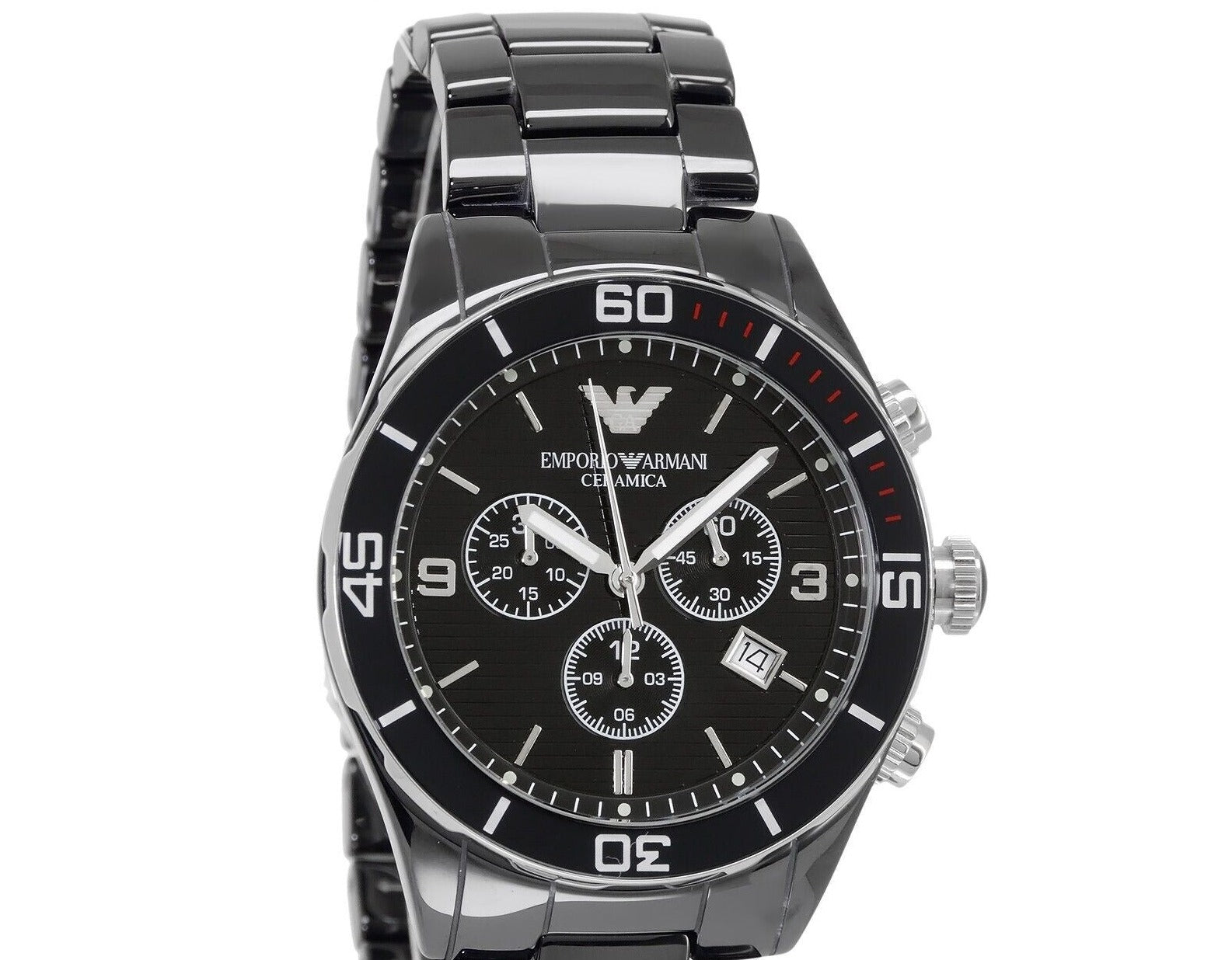  Shop Authentic Emporio Armani Black Ceramic Chronograph Black Dial Watch For Men - AR1421 - Luxxuri