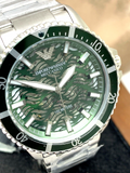  Shop Authentic Emporio Armani Diver Automatic Green Dial Silver Steel Strap Watch For Men - AR60061 - Luxxuri
