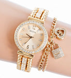  Shop Authentic Guess Gala Diamonds Gold Dial Gold Steel Strap Watch for Women - GW0401L2 - Luxxuri
