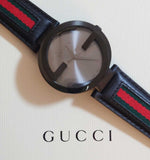  Shop Authentic Gucci Interlocking G XL Black Dial Red & Green Leather Strap Watch For Men - YA133206 - Luxxuri