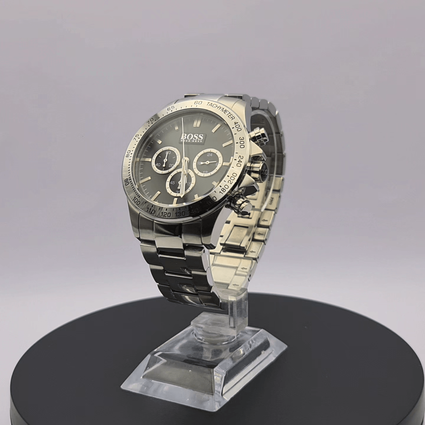  Shop Authentic Hugo Boss Ikon Black Dial Silver Steel Strap Watch for Men - 1512965 - Luxxuri