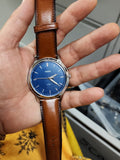  Shop Authentic Fossil Minimalist Blue Dial Brown Leather Strap Watch for Men - FS5304 - Luxxuri