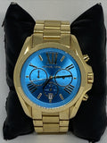  Shop Authentic Michael Kors Bradshaw Chronograph Blue Dial Gold Steel Strap Watch For Women - MK5975 - Luxxuri