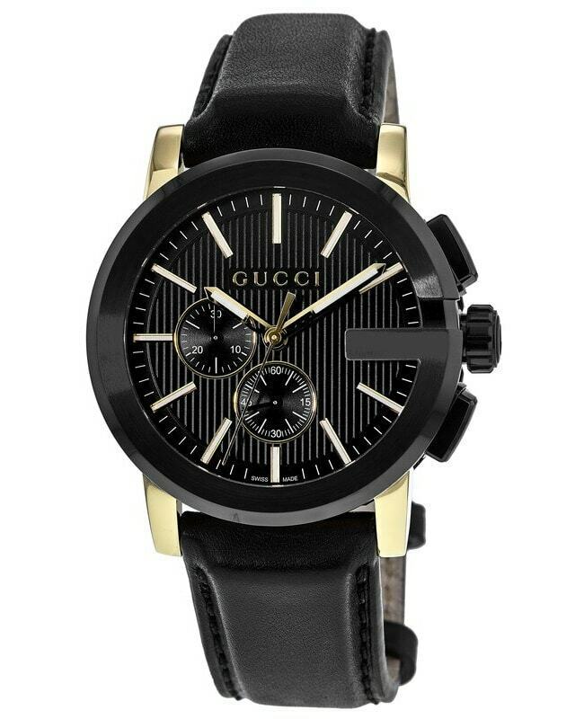  Shop Authentic Gucci G Chrono Black Dial Black Leather Strap Watch For Men - YA101203 - Luxxuri